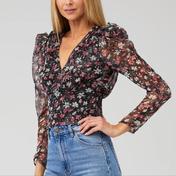 Astr Tops - NWT ASTR Floral Print V Neck Long Sleeve Shirt Womens Size XS VARIOUS SI…